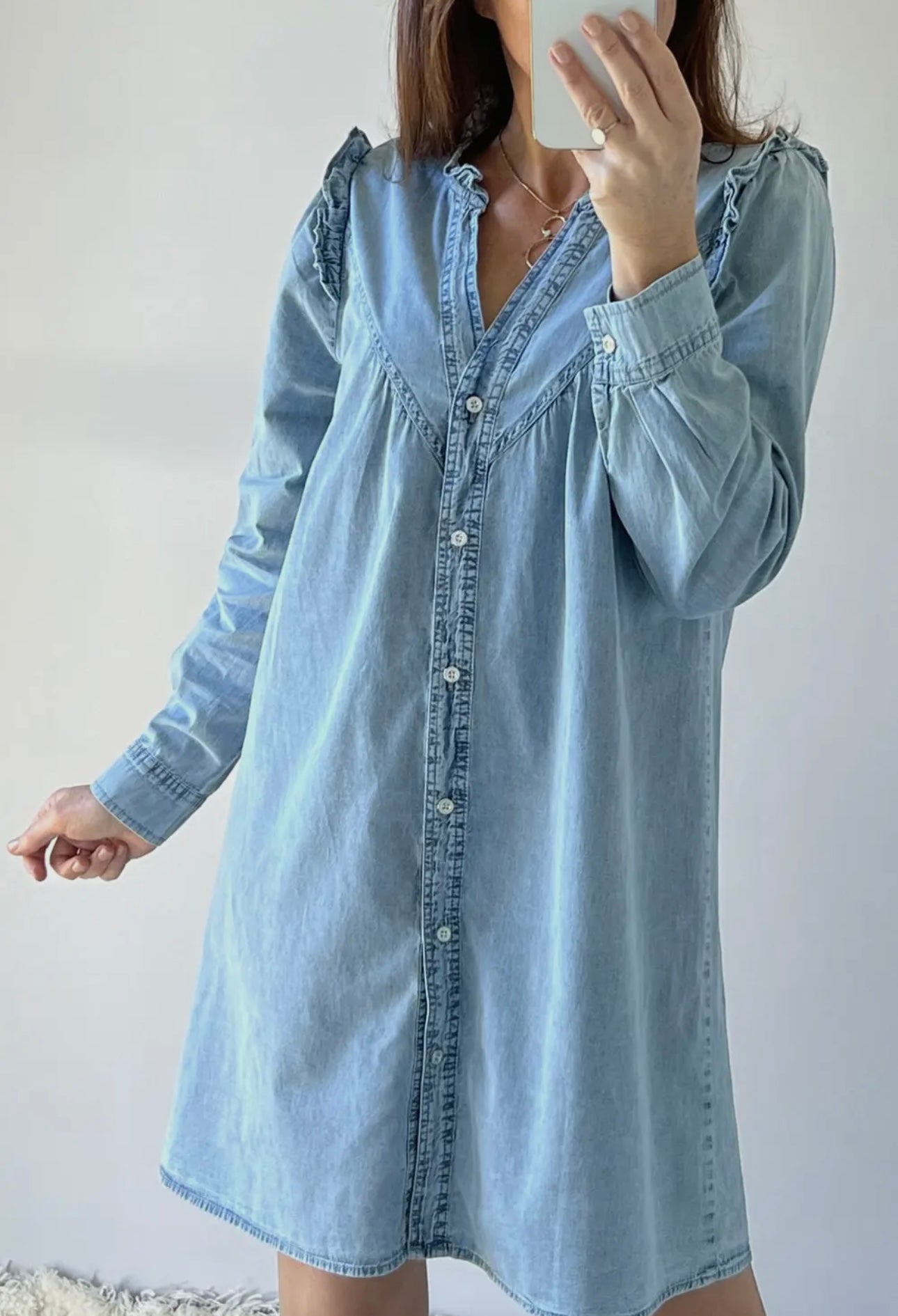 Denim Ruffle Dress