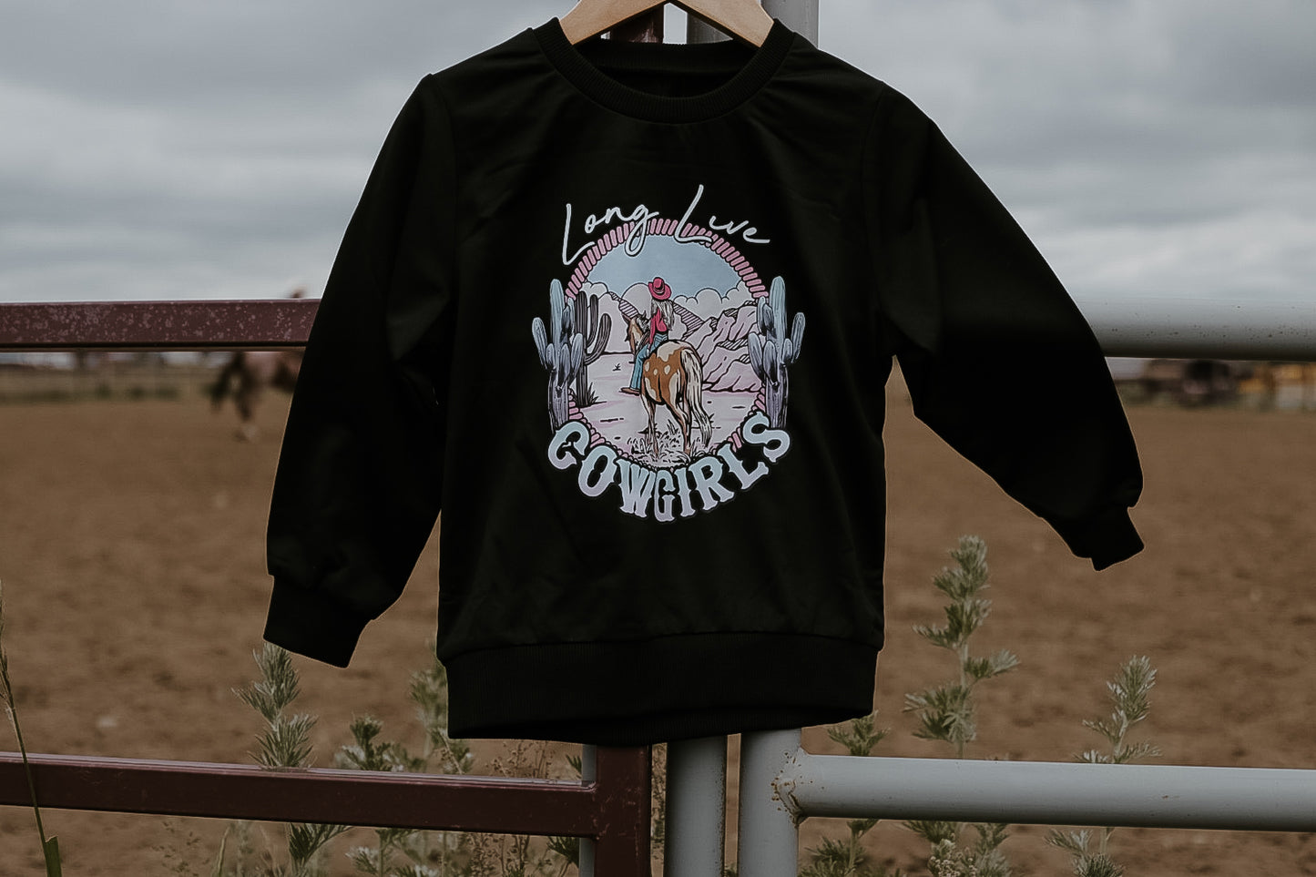 Long Live Cowgirls Black CREWNECK