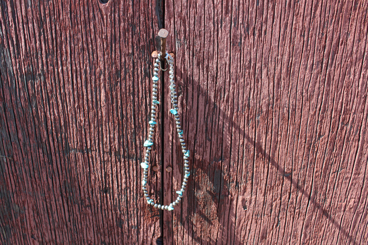 Faux Navajo pearls and turquoise choker