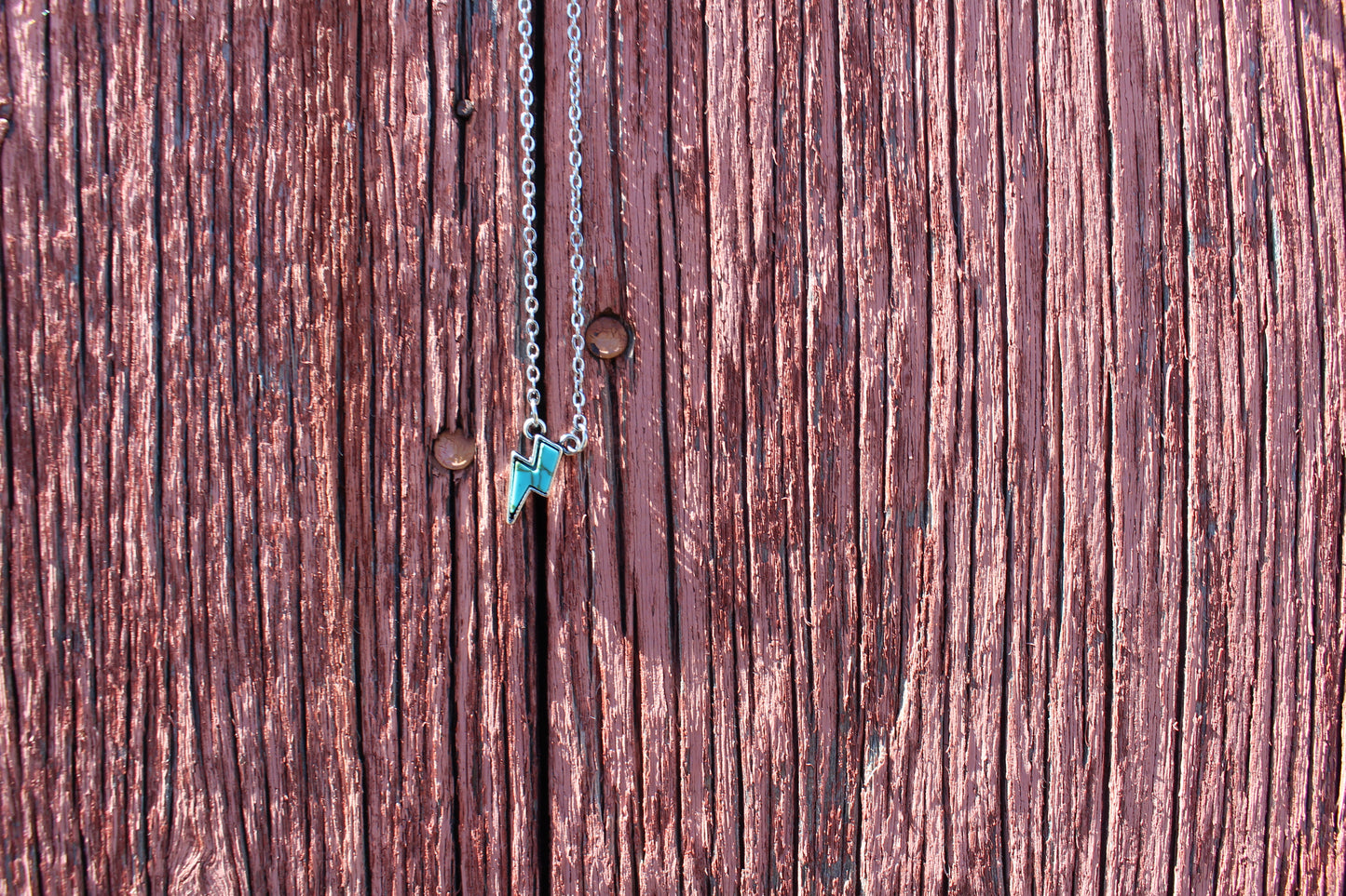 Turquoise lightning bolt necklace