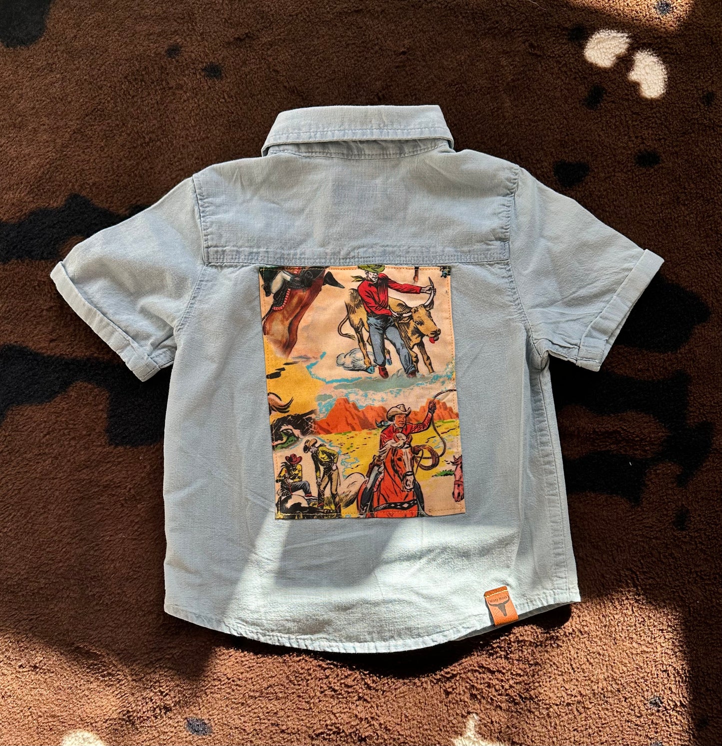 Toddler button up denim t shirt