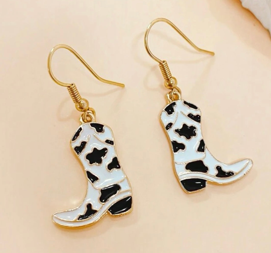 CowPrint Boot EARINGS