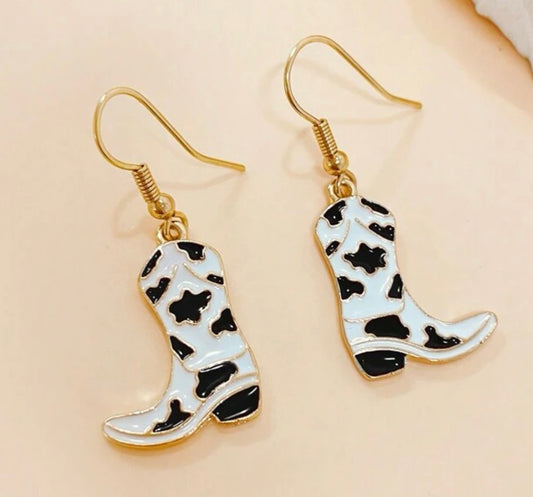 CowPrint Boot EARINGS