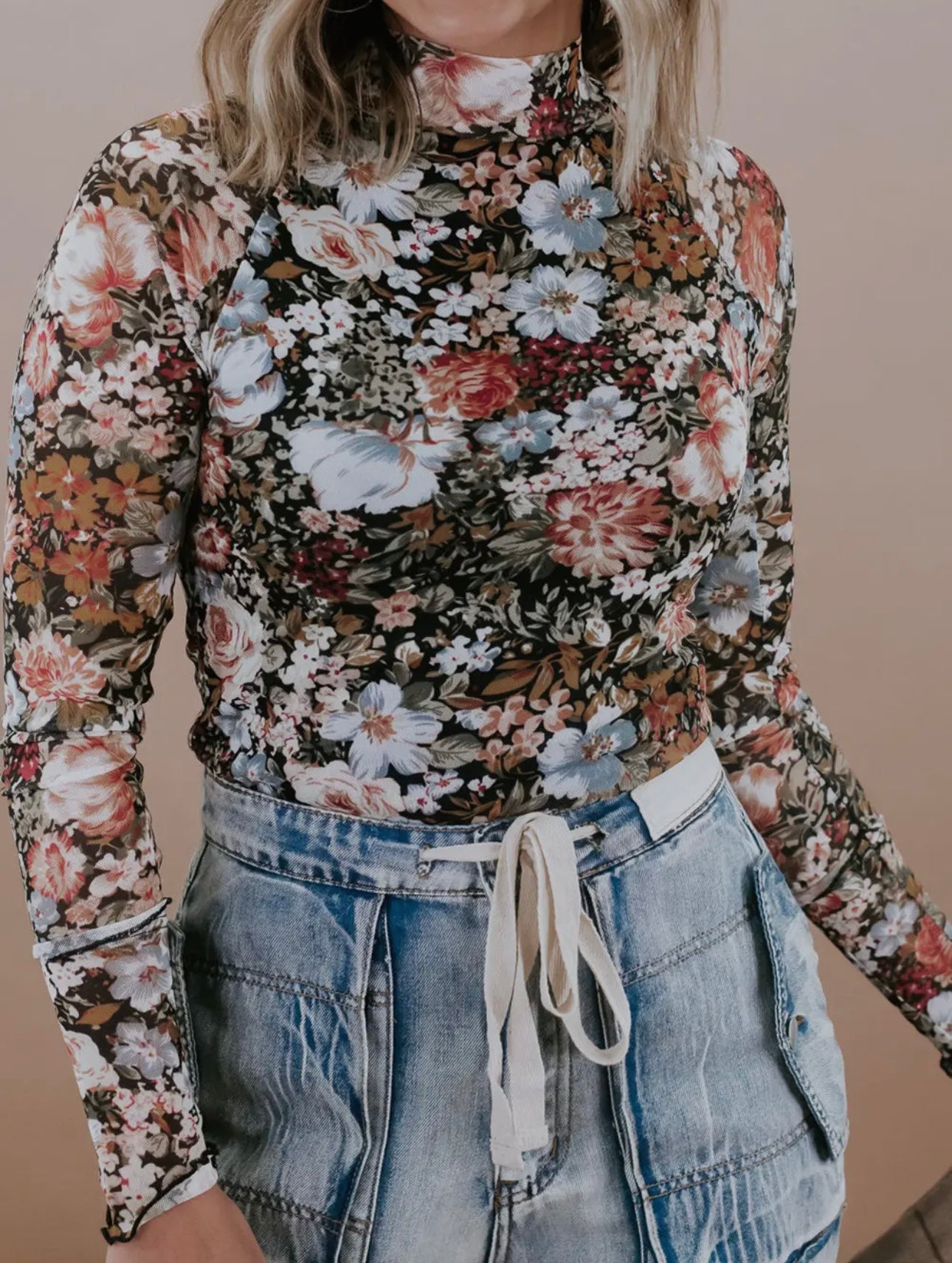 Wild Flowers Mesh Long Sleeve