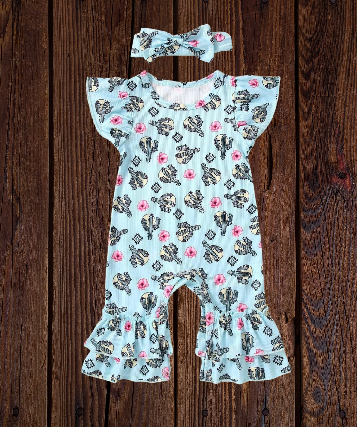 Cactus Flower Bell Bottom Romper INFANT