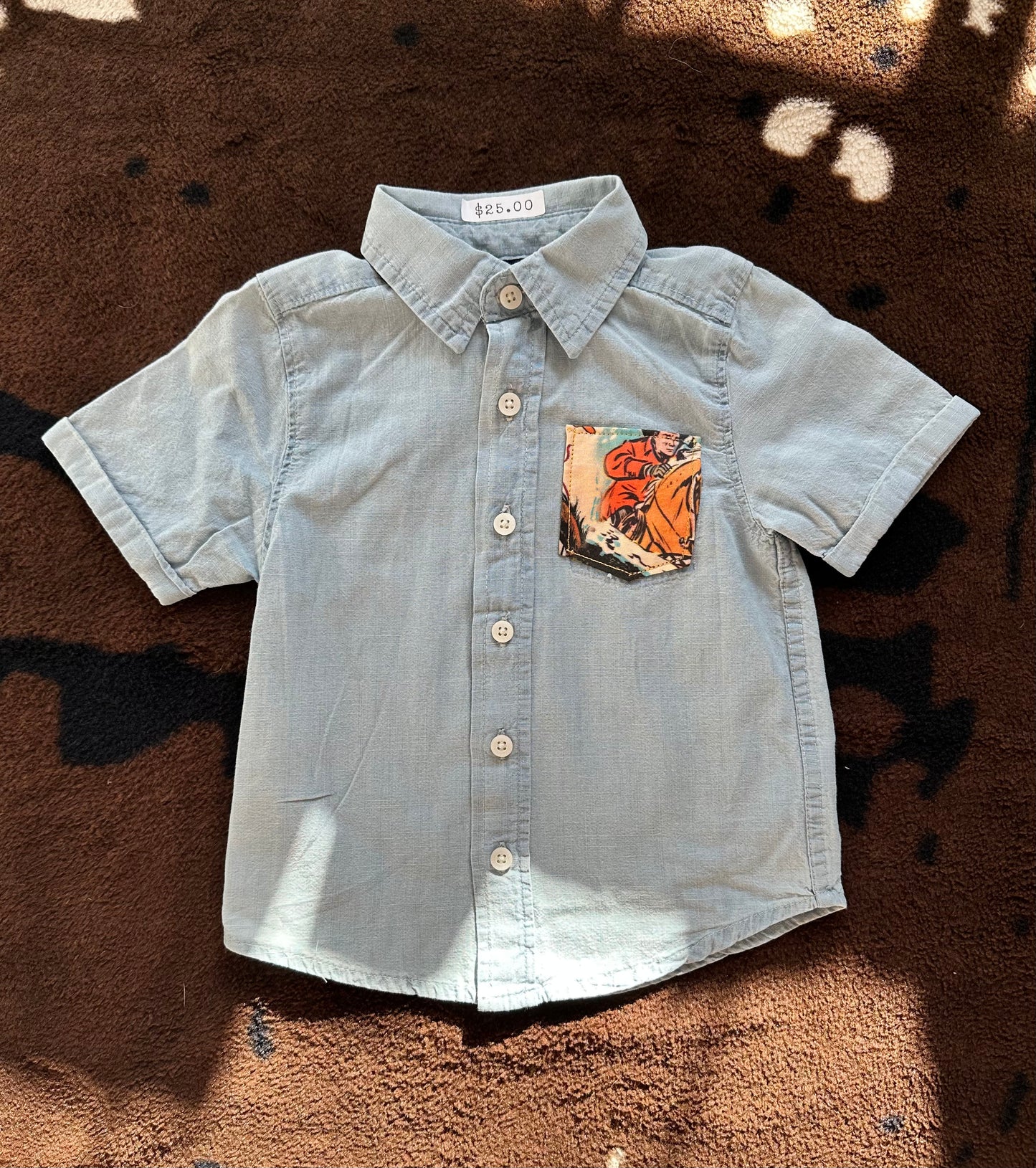 Toddler button up denim t shirt