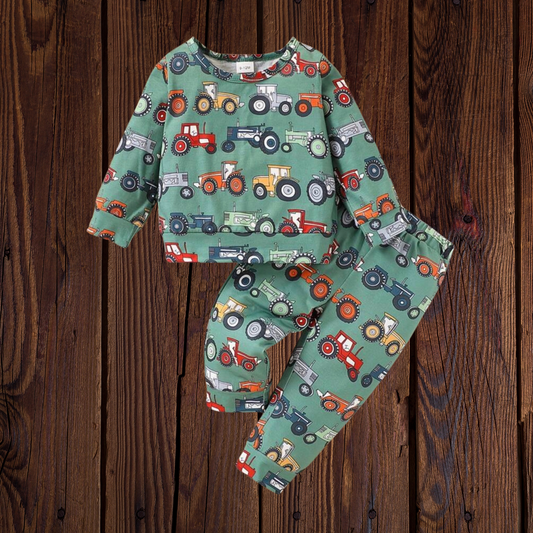 Tractor Jammies kids (GREEN)